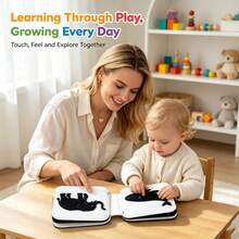 Baby Early Learning Cloth Book, Enhances Baby's Cognitive Ability, Colorful Cloth Book - Engaging Visual And Auditory Training With Cartoon Animal Tails, Soft Polyester, Children's Learning Toy, Durable Tear-Resistant Waterproof Early Education Cloth Book, Stimulates Baby's Tactile And Visual Cognitive Enlightenment, Suitable For Christmas, Birthday And Other Holiday Gifts! - Multicolor - View 2