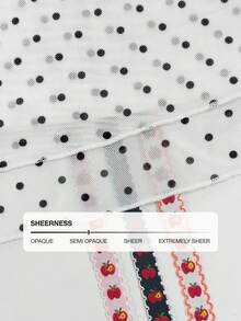 Women's Polka Dot Pattern Double-Layer Mesh Skirt, Fitted Beach Vacation Straight Skirt, Spring/Summer - White - View 7