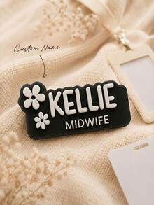 1pc Custom Name Badge, Personalized Text And Exclusive Design Name Badges, Clothing And Backpack Pins, Name Badges For Nurses, Doctors, Teachers - Multicolor - View 12