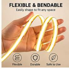 5.0m Flexible Uniform COB LED Light Strip - Equipped With 501 Button Switch And Adhesive Backing, Self-Adhesive Backplate For Easy Installation, Suitable For Cabinets, Home Decor, Halloween DIY Lighting And Office Decoration - Multicolor - View 5