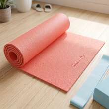 MUUK Alfombrilla de Yoga 170 x 70 cm, Grosor 4 mm, Tapete Antideslizante, Cómodo y Plegable para Yoga, Pilates, Fitness y Ejercicio, Resistente al Agua, Fácil de Transportar para Casa, Gimnasio y Viajes - Melón - Ver 3