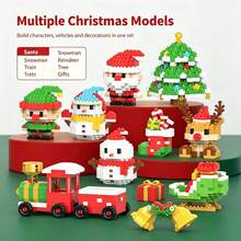 1pc-Christmas Micro Building Blocks Blind Box Set, Mini Bricks Santa Claus Christmas Tree Snowman Reindeer, DIY Assembly Puzzle Toy, Creative Holiday Ornament, Stocking Stuffer, Christmas Party Favor, Collectible Mini Building Toy - Multicolor - View 7