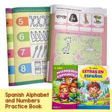 Lachilly Buku Latihan Alfabet dan Angka Spanyol, Buku Latihan Menulis Tangan untuk Prasekolah dan Taman Kanak-kanak, Buku Pembelajaran Edukatif, Materi Pembelajaran Bahasa Spanyol - MultiWarna - View 2