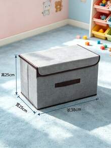 Dust-Proof Foldable Storage Box, Linen-Textured Fabric Organizer With Handles And Lid, Suitable For Bedroom, Closet And Nursery, For Storing Clothes, Plush Toys And Miscellaneous Items - Multicolor - View 6