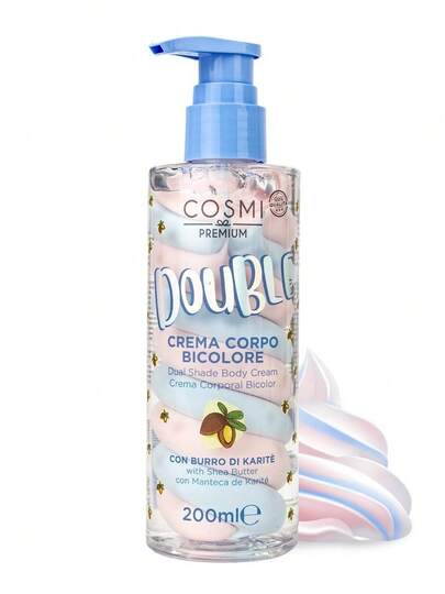 COSMI MILANO Dwukolorowy krem do ciała 200 ml z masłem shea, nawilżający i odżywczy, zmiękcza suchą skórę