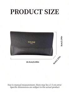 Celine 1pc Black Leather Eyeglass Case, Luxury Hard Shell Fashion Eyeglass Case, Protect Eyeglasses Storage, Designer Women's Accessory, Perfect Gift - Black - View 6