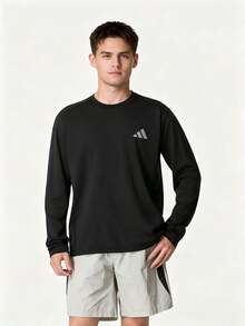 Adidas Men's TRN L/S CARAT T 26 Summer New Running Casual Long Sleeve Base Layer KU8507 - Black - View 9