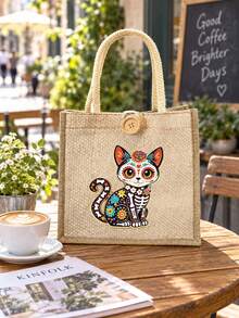 Pin Enamel Kucing Tengkorak Hari Orang Mati Meksiko, Lencana Kucing Tengkorak, Cocok Sebagai Aksesori Fashion dan Hadiah untuk Hari Orang Mati - MultiWarna - View 7