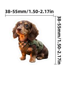 50pcs Funny Dachshund Stickers, Cute Cartoon Humorous Daily Scene Dog Patterns, Waterproof Vinyl Stickers, Suitable For Water Bottles, Laptops, Scrapbooks Decoration - Multicolor - View 6