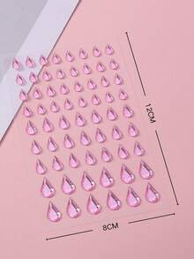 1Set, Aesthetic Stickers, Teardrop Rhinestone Decorative Stickers, Glossy Gem Surface, Self Adhesive, Transparent Base, For Device Surface Decor, For Accessory Embellishment, Ins Style Ornament Stickers - Multi-color Teardrop Stickers - View 6