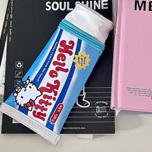 Hasbro Túi đựng khóa kéo hình tuýp kem đánh răng Sanrio Hello Kitty, thiết kế độc đáo sáng tạo, túi đựng khóa kéo dung tích lớn cho bút và vật dụng nhỏ, phụ kiện trang trí và sắp xếp bàn làm việc vui nhộn - A - Xem 1