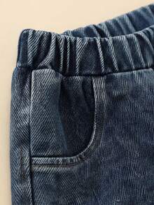 Boys' 2 Pieces Knit Cardigan & Denim Jeans Set, Simple Casual Daily Outfit, Long Sleeve, Spring/Autumn - Baby Blue - View 9