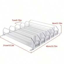 5-Tier Can Organizer/Dispenser For Refrigerator - White - View 3