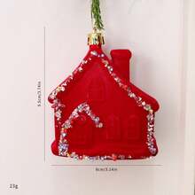 Christmas Candy Cane Hanging Ornament, Christmas Tree Decoration, Window Display, Nordic Red Flocked Candy Pendant - Multicolor - View 13