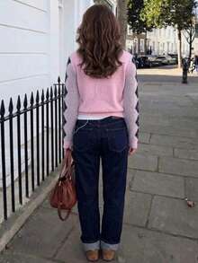Women's Diamond Quilted Casual Versatile Daily Cardigan - Pink - View 4