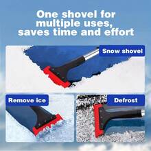 1pc Multifunctional Winter Ice Scraper, Stainless Steel Snow Shovel, Car Windshield Frost Snow Ice Removal Tool, For Car Paint And Glass, Essential Winter Car Accessory, Used For Removing Thick Ice, Snow, Frost, Slush, Suitable For Sedans, SUVs, Trucks, Outdoor Parking Lots, Garages, Portable Car De-Icing Device, Vehicle Snow Removal Tool - Multicolor - View 2