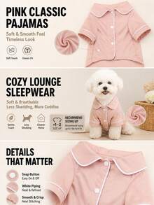 Pink Lightweight Breathable Pet Home Wear, Suitable For Small Cats And Dogs Year-Round (Non-Stretch Fabric, Recommend Buying 1-2 Sizes Larger; Medium To Large Dog Breeds Please Choose Carefully) - Pink - View 3