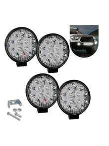 Kit 4 Farol Milha 14 Leds 42w 12v/24v Redondo Off-road 6000k - A - Visão 2