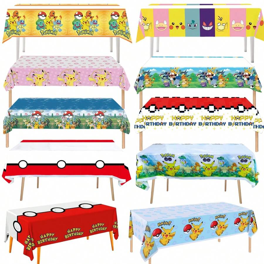 1pc Anime Cartoon Disposable Party Tablecloth, Multiple Character Theme Printed Styles, Thickened PE Material Durable And Tear-Resistant, Waterproof And Oil-Resistant Easy To Wipe, Large Size Covers Regular Tabletop, Convenient To Unfold And Lay, Can Be Discarded Directly After Event Without Cleaning, Suitable For Theme Birthday Parties, Holiday Celebrations, Theme Gatherings And Other Tabletop Decor Scenarios, Multiple Styles Available To Meet Different Style Matching, Highly Attractive Party Decoration Accessory, Suitable For Event Setup, Also Can Be Given As Matching Gift To Friends Who Love Style - Multicolor - View 1