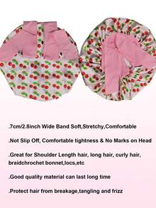 Set 2 Buah Topi Tidur Wanita, Topi Rambut Ikat Anti-Kotoran, Aksesori Rambut Kasual yang Nyaman dan Bernapas, Cocok untuk Tidur dan Pemakaian Sehari-hari - 2 lembar - View 12
