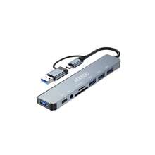 USB C HUB Adapter Expansion Dock, USB3.0 Multi-Function Computer SD Card Reader - Silver - View 13