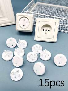 5/7/10/15/20/25/30/40Pcs Power Plug Protector, Outlet Cover, Power Socket Safety Cap, Anti-Electric Shock Outlet Cover, Safety Plug Protector, Safety Power Outlet - White - View 14