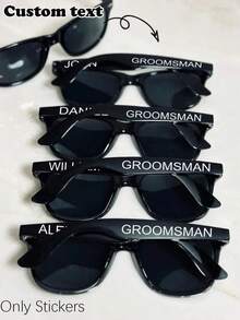 2D Personalized Glasses Name Stickers, Suitable For Weddings, Bachelorette Parties And Name Label Decals - Customized Vinyl Material, Including Name And Number/Initial - 2D Handmade Plastic Labels, Suitable For Party Favors - Multicolor - View 4