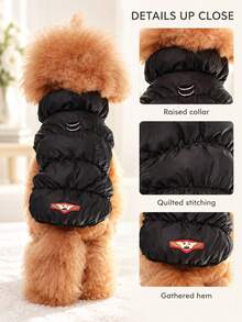 Three-Layer Warm Dog Jacket For Small And Medium Dogs, Autumn And Winter Pet Coat For Poodles, Bichons And Yorkshire Terriers, Everyday Cold-Weather Clothing In 8 Color Options - Black - View 6