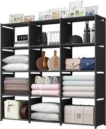 12 Cubos EstanteríA De Almacenamiento,Estante Organizador Multiusos Libros,Gabinete De Almacenamiento,Organizadores De Armario,Librero Organizador,Para Libros,Ropa,Juguetes,Etc (Negro) - Negro-12 Cubos - Ver 1