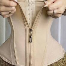 1 buah Korset Pengencang Pinggang dengan Resleting Depan, Bustier Kompresi untuk Pembentuk Tubuh Wanita - Aprikot - View 1