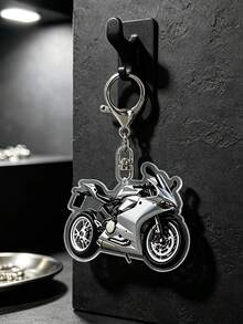 2D Flat Keychain Red Sports Car Motorcycle Shaped Acrylic Creative Keychain Car Pendant Racing Theme Motorcycle Enthusiast Car Key Holder - Multicolor - View 9