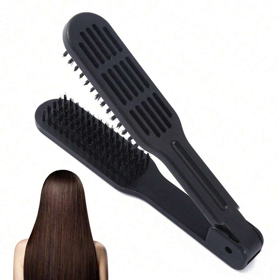 V-Shaped Heat-Resistant Straightening Comb Is A Professional Styling Brush That Can Gently Smooth Hair Without Causing Damage. Easily Create Smooth And Silky Hair. Transparent ABS Handle Provides A Comfortable Grip And Is Easy To Hold. This Multi-Functional Straightening Comb Combines Combing, Straightening And Adding Volume In One. - None - View 1