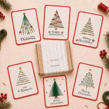 Merry Christmas Kit, Thread Stitching Card Craft Set Holiday Making - A - View 6