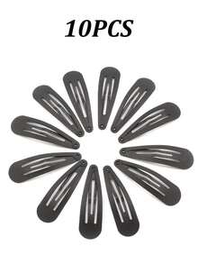 100/40/10pcs Metal Water Droplet BB Hair Clip, Simple And Versatile, Suitable For Daily Wear, Including Claw Clips, Hair Clips, Hair Clips, Etc - Black - View 11