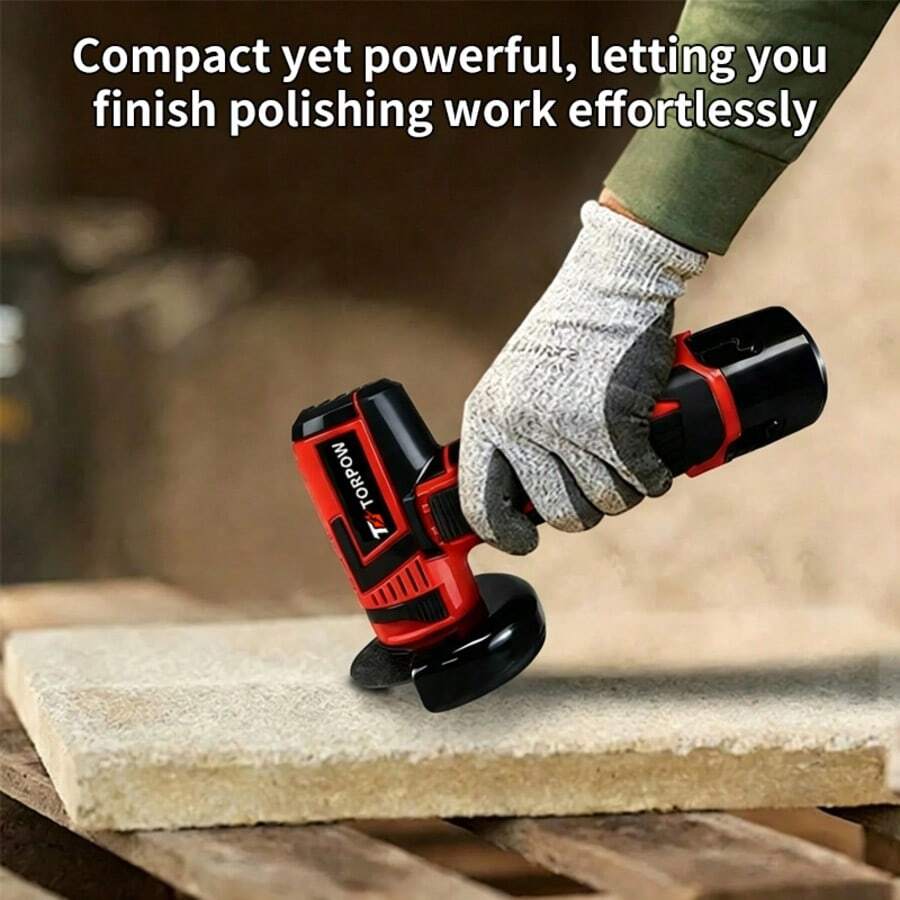 TORPOW 12V 無繩迷你角磨機,76mm 磨盤,10000RPM,多種選項:僅工具 / 含電池套件,切割、拋光、打磨、除鏽電動工具 - 藍色 - 查看 1