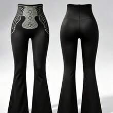 Women Pants - Black Wide-leg Pants - View 1