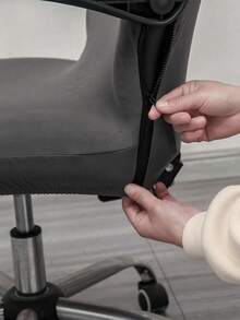 Office Chair Cover Large, Gray Detachable Computer Chair Cover With Zipper Universal Swivel High Back Chair Cover, Washable, Universal Executive Chair Cover Modern Minimalist Style High Back Chair Cover - Grey - View 5
