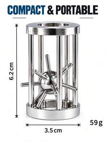 Metal Brain Teaser Puzzle, Mini Cage Unlock Challenge Puzzle, Portable Logic Puzzle Game, Fun Desktop Puzzle Gift For Teens & Adults - Multicolor - View 5