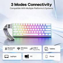 AULA Magnetic Axis Keyboard And Mouse Combo, Low Latency Wireless Mechanical Keyboard With RGB Backlight, Customizable Bluetooth FPS Gaming Keyboard, Three-Mode Wired/Bluetooth/Wireless Mouse - View 4