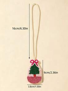 1pc Pine Tree Pendant, Fresh Style Versatile Bag Charm, Handmade Woven Hanging Decoration - Multicolor - View 4