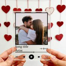 1PC Personalized Song Photo Print Customized Acrylic, Custom Song Photo Print, Scannable Music Art Customized Acrylic, Customized Acrylic Valentines Gifts, Bedroom Decor, Living Room Decor - Multicolor - View 4