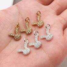 2pcs Cute Animal Rabbit Charm Pendants 18K Plated Full Pave Zirconia Bunny Head Charm For DIY Bracelet Necklace Jewelry Making Craft Supplies - Multicolor - View 2
