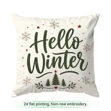 4pcs/1pc Minimalist Red Background Christmas Text Pattern Pillow Case, Single-Sided Printed Pillow Case, Suitable For Living Room Bedroom Home Decor, All Season Pillow Case - Multicolor - View 16