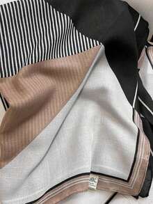 1PC Geometric, Color-Blocked, Warm, And Versatile Scarves And Shawls For Fall And Winter - Multicolor - View 4