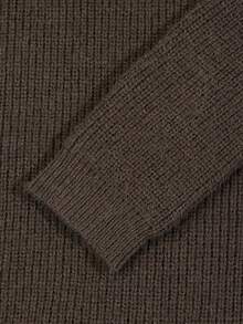 Nicenter Women's Fall Winter Dark Brown Off‑Shoulder Side Button Wool Blend Knit Bodycon Mini Dress Elegant Casual For Daily Party Fall Outfit For Women - Coffee Brown - View 4