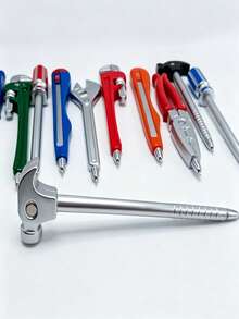 5pcs Hardware Tool Shaped Pens, Pen Body Designed As Pliers, Wrench, Hammer, Screwdriver And Other Tools, Suitable For Workers, Craftsmen, Students, Creative Stationery Gift For Back To School Season - Default - View 7