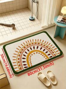 SANJIANGDI 1pc Bohemian Rainbow Geometry Kitchen Mat, 0.6mm Faux Cashmere Material, Soft And Machine Washable, Suitable For Kitchen, Hallway, Bathroom, Living Room, Outdoor Entrance, And Toilet, Usable Year-Round And Adaptable To Various Occasions. - Multicolor - View 14