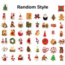 50pcs Watercolor Winter Christmas Stickers, Vintage Holiday Stickers With Snowman, Reindeer, Snowflake, Suitable For Planner, Scrapbook, Water Bottle, Laptop, Christmas Gift, Random Style - Multicolor - View 11