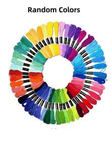 200/150/100/50/15 Colors Cross Stitch Embroidery Floss Set, Handmade Weaving Threads - Multicolor - View 9