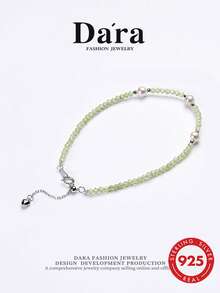 DARA S925 Sterling Silver Freshwater Pearl Bracelet, 4-5mm White Beads, Fresh Style, Suitable For Daily Commute And Birthday Gift - White - View 8